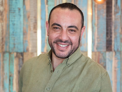 Hamid på Barista Café.